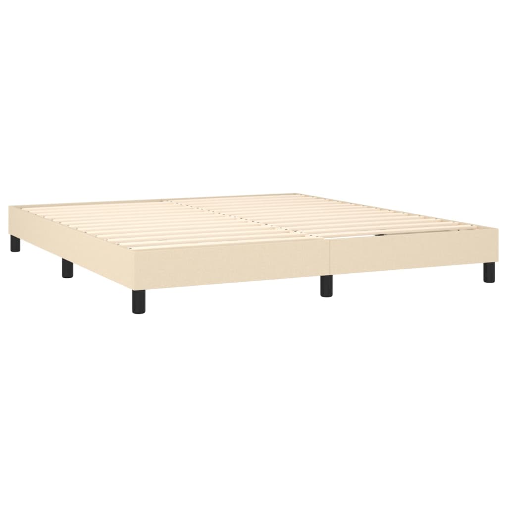 Sommier à lattes de lit avec matelas LED Crème 160x200 cm Tissu - XIOS