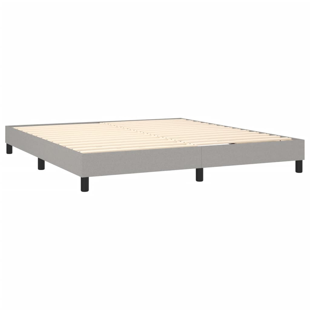 Sommier à lattes de lit et matelas et LED Gris clair 180x200 cm - XIOS