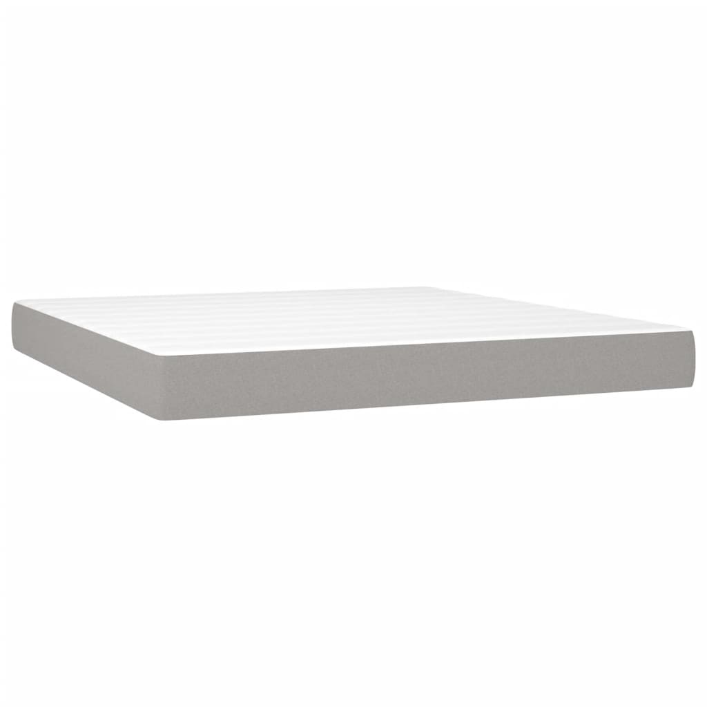 Sommier à lattes de lit et matelas et LED Gris clair 180x200 cm - XIOS