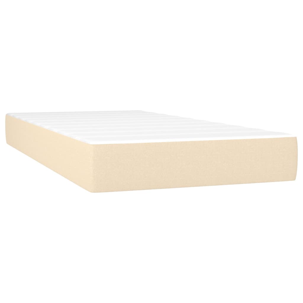 Sommier à lattes de lit et matelas et LED Crème 200x200cm Tissu - XIOS