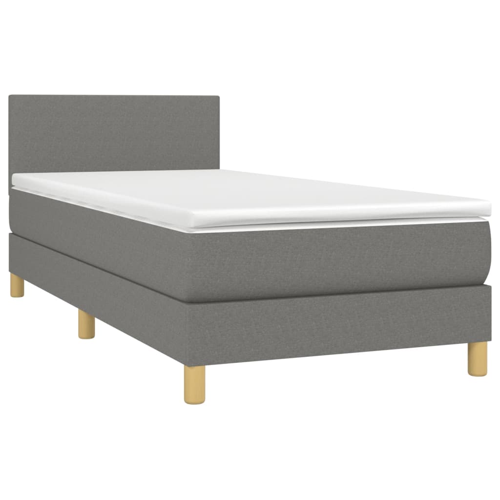 Sommier à lattes de lit avec matelas et LED Gris foncé 80x200cm - XIOS