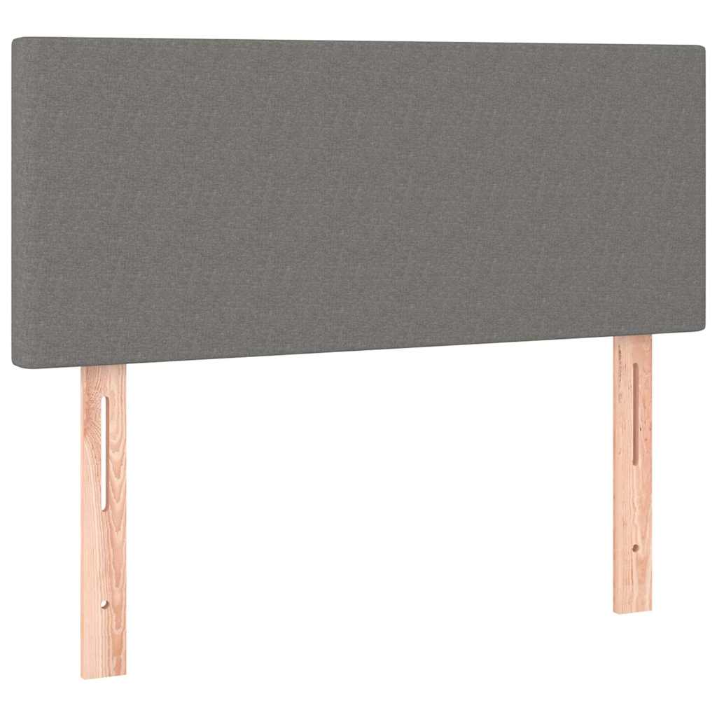 Sommier à lattes de lit avec matelas et LED Gris foncé 90x200cm