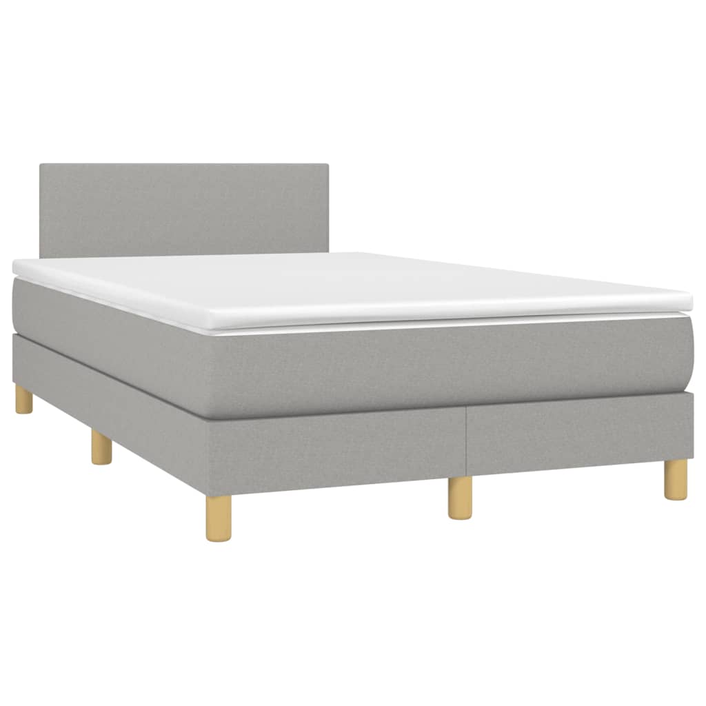 Sommier à lattes de lit matelas LED Gris clair 120x200 cm Tissu - XIOS