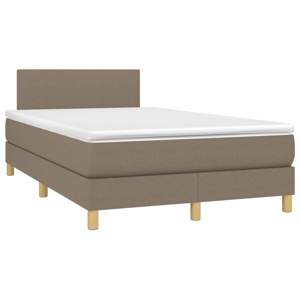 Sommier à lattes de lit avec matelas LED Taupe 120x200 cm Tissu - XIOS