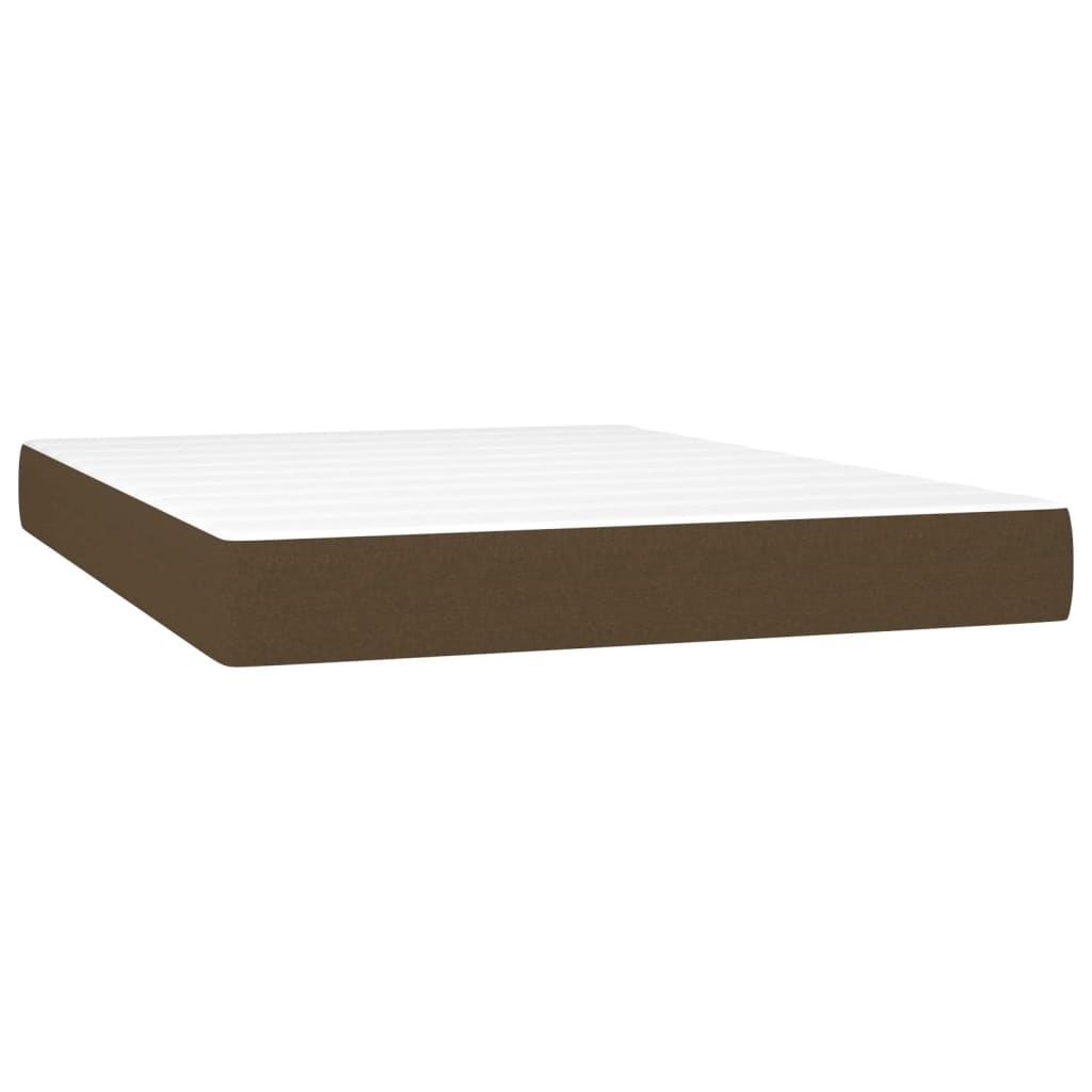 Sommier à lattes de lit matelas et LED Marron foncé 140x200 cm - XIOS