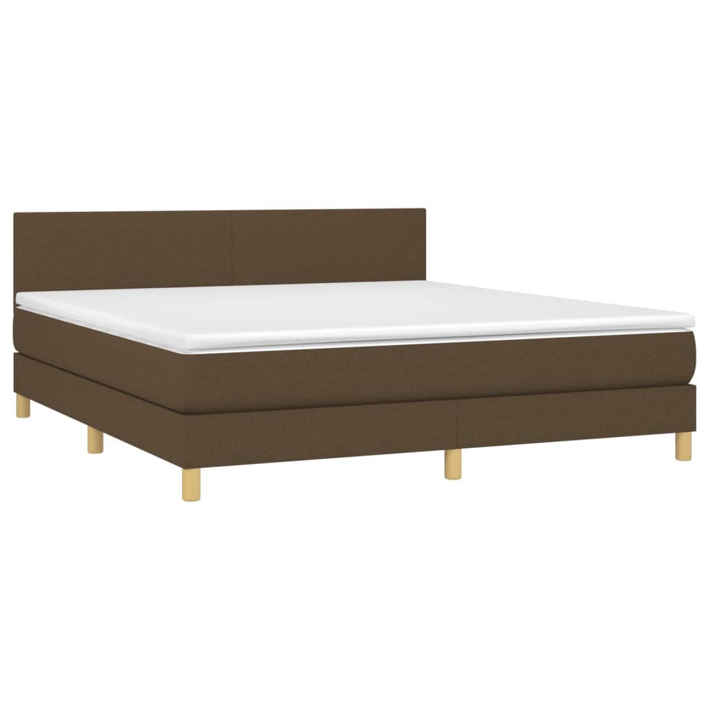 Sommier à lattes de lit matelas et LED Marron foncé 160x200 cm - XIOS