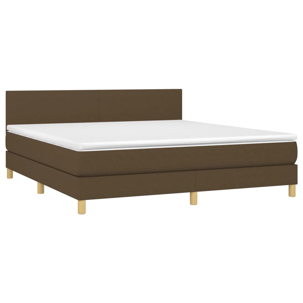 Sommier à lattes de lit matelas et LED Marron foncé 180x200 cm - XIOS