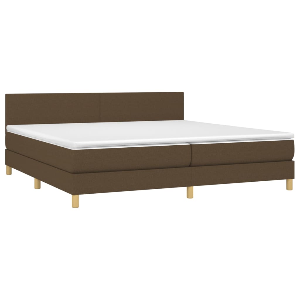 Sommier à lattes de lit matelas et LED Marron foncé 200x200 cm - XIOS