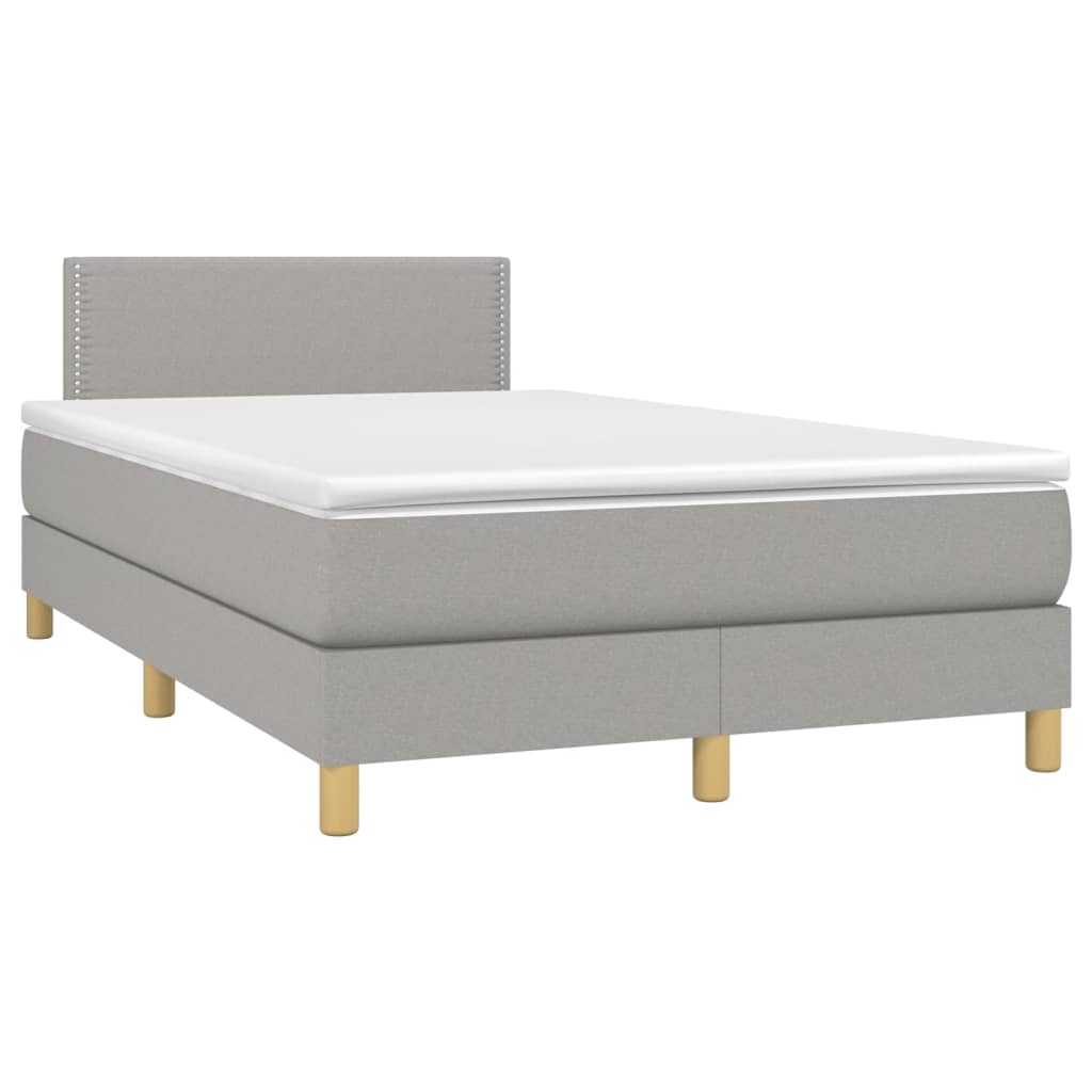 Sommier à lattes de lit matelas LED Gris clair 120x200 cm Tissu - XIOS