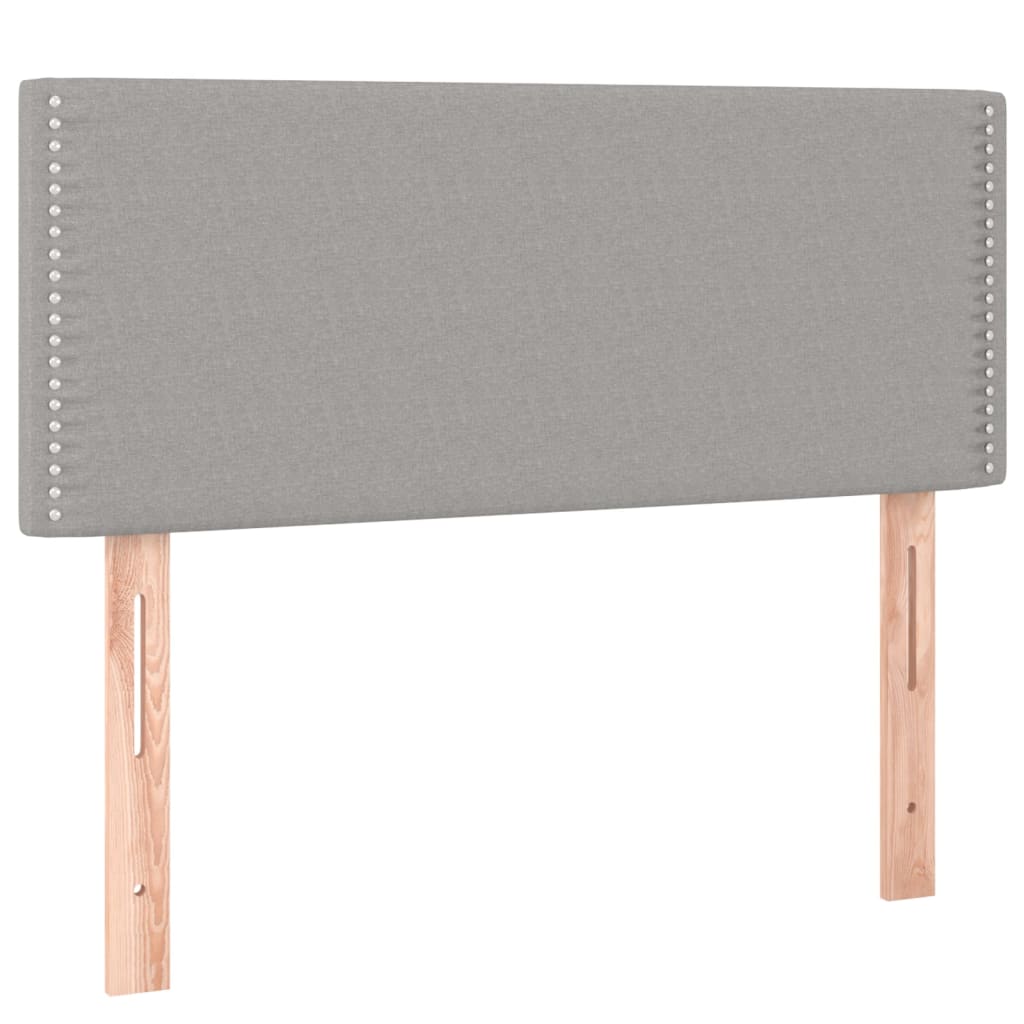 Sommier à lattes de lit matelas LED Gris clair 120x200 cm Tissu - XIOS