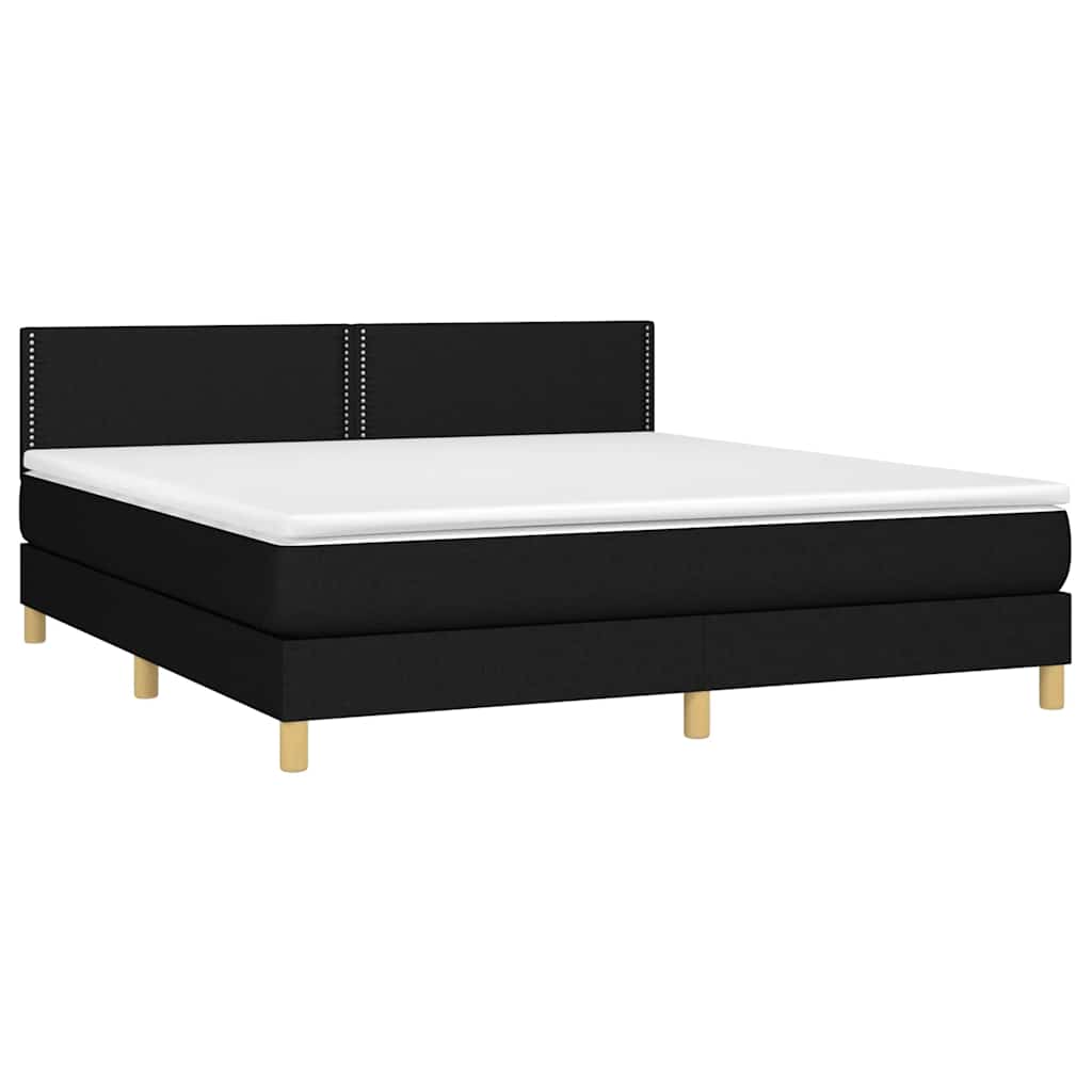 Sommier à lattes de lit avec matelas LED Noir 180x200 cm Tissu - XIOS
