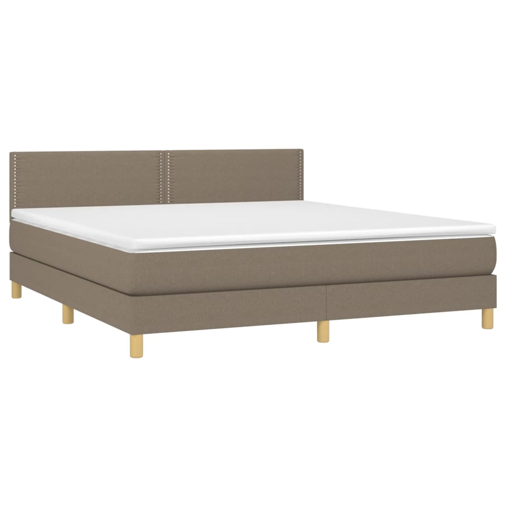 Sommier à lattes de lit avec matelas LED Taupe 180x200 cm Tissu - XIOS