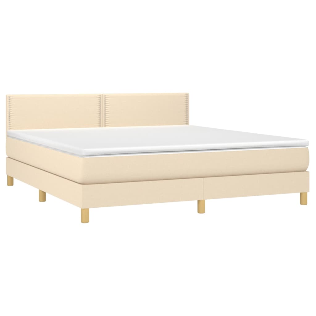 Sommier à lattes de lit avec matelas LED Crème 180x200 cm Tissu - XIOS
