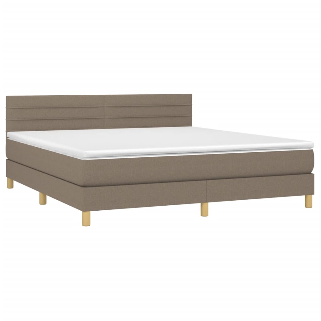 Sommier à lattes de lit avec matelas LED Taupe 160x200 cm Tissu - XIOS