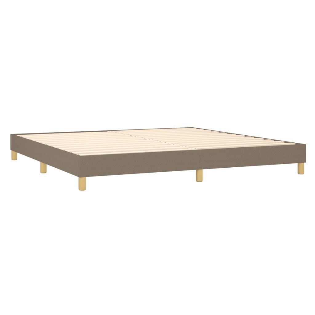 Sommier à lattes de lit et matelas et LED Taupe 200x200cm Tissu - XIOS