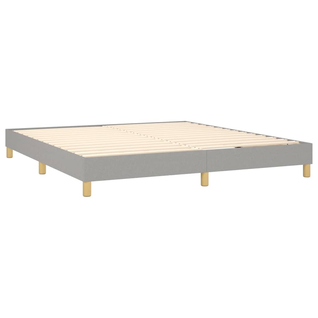 Sommier à lattes de lit et matelas et LED Gris clair 180x200 cm