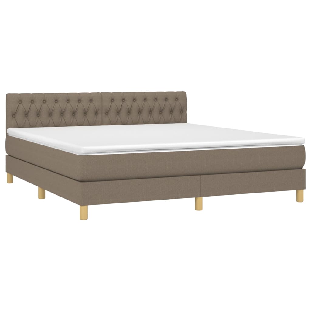 Sommier à lattes de lit avec matelas LED Taupe 180x200 cm Tissu - XIOS