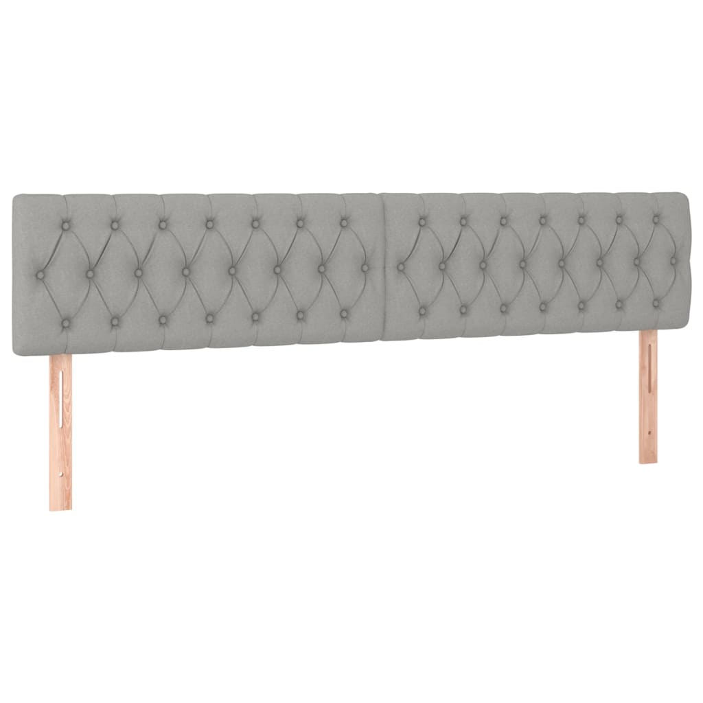 Sommier à lattes de lit matelas LED Gris clair 200x200 cm Tissu - XIOS