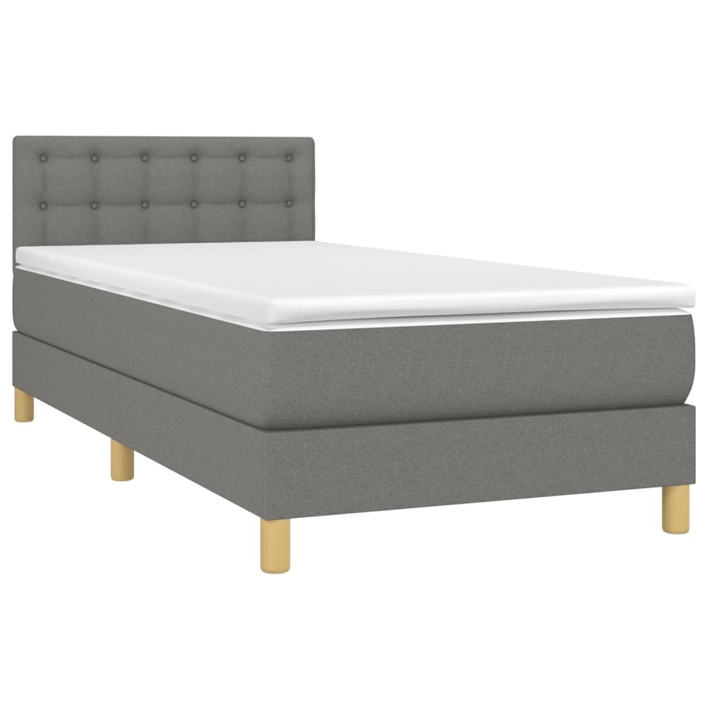 Sommier à lattes de lit avec matelas et LED Gris foncé 80x200cm - XIOS