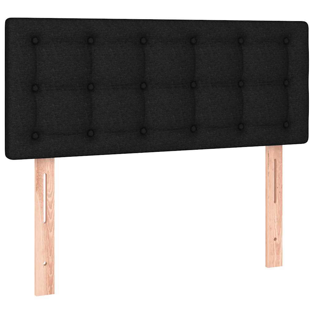 Sommier à lattes de lit avec matelas et LED Noir 90x200cm Tissu - XIOS