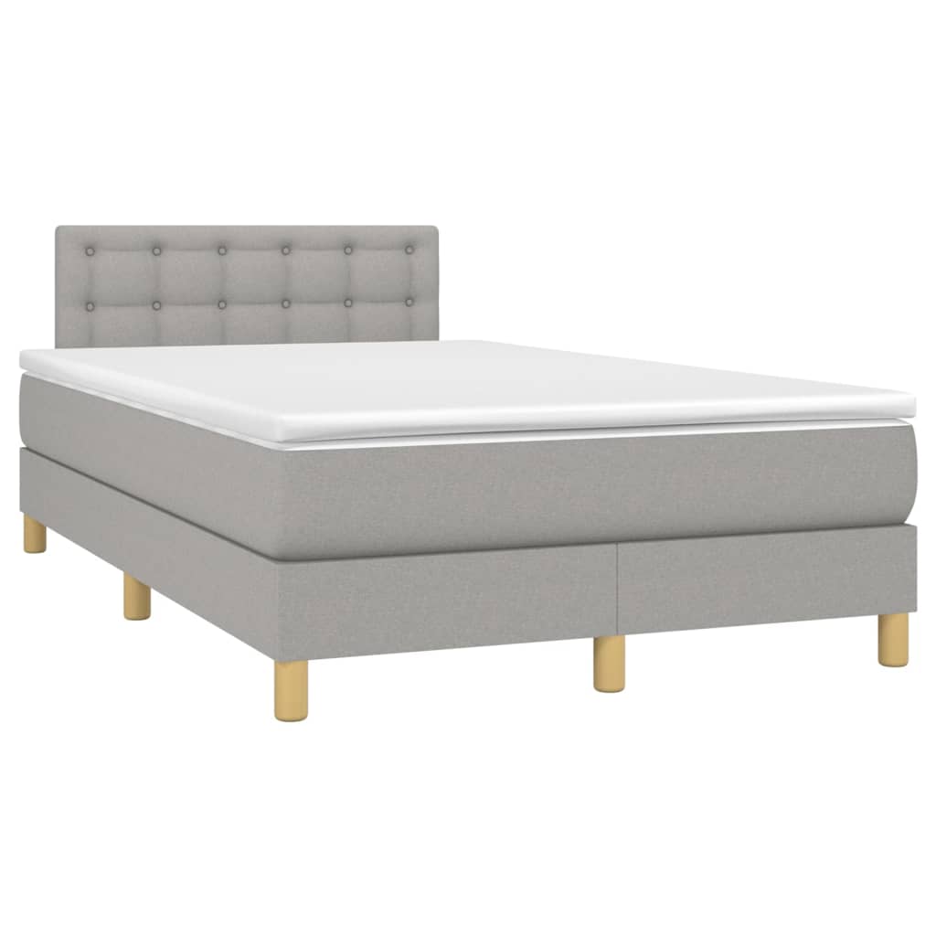 Sommier à lattes de lit matelas LED Gris clair 120x200 cm Tissu - XIOS