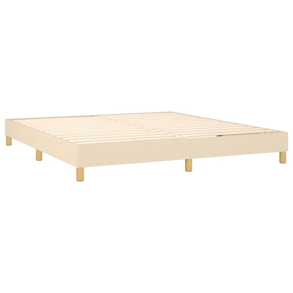 Sommier à lattes de lit avec matelas LED Crème 160x200 cm Tissu