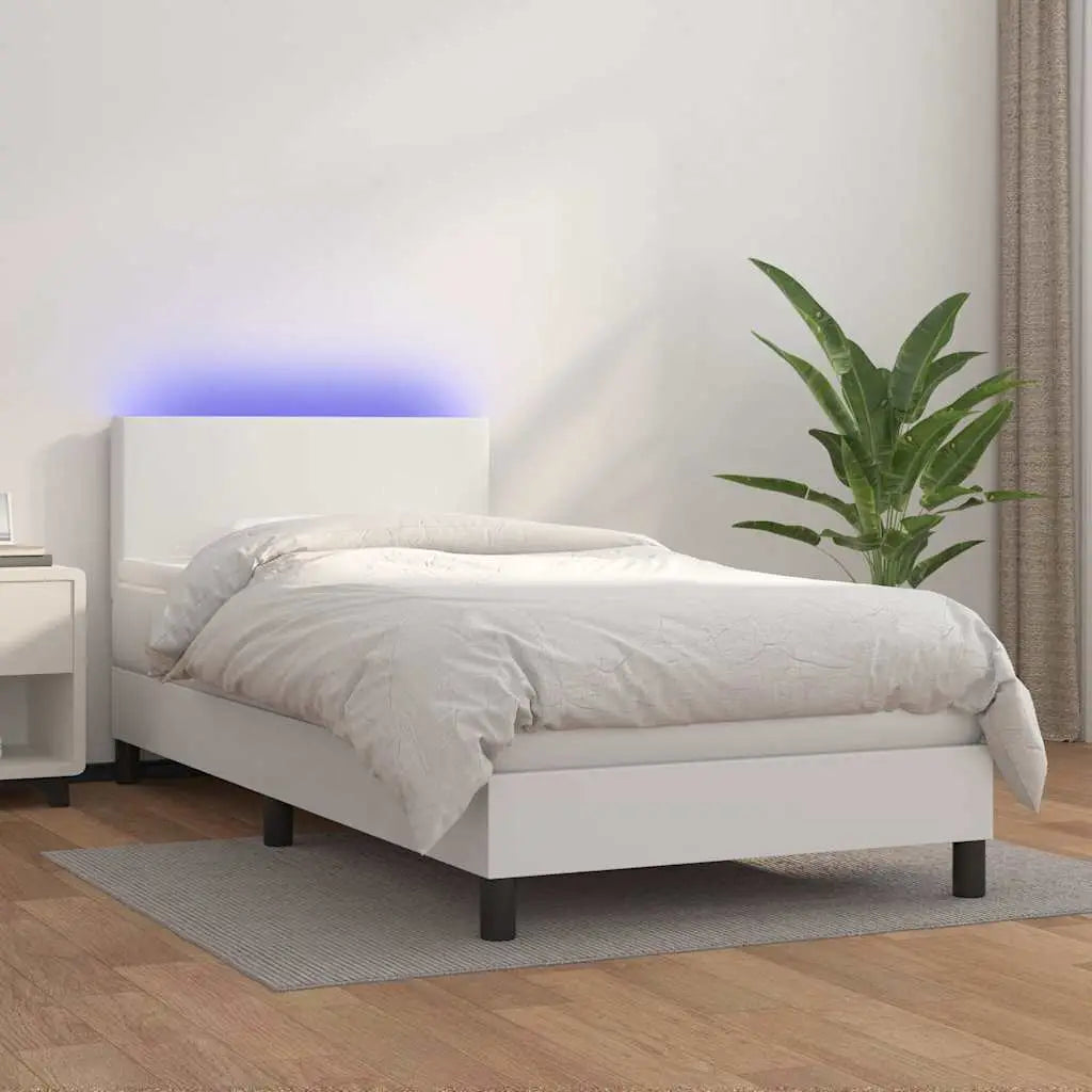 Sommier à lattes de lit avec matelas et LED Blanc 80x200cm - XIOS