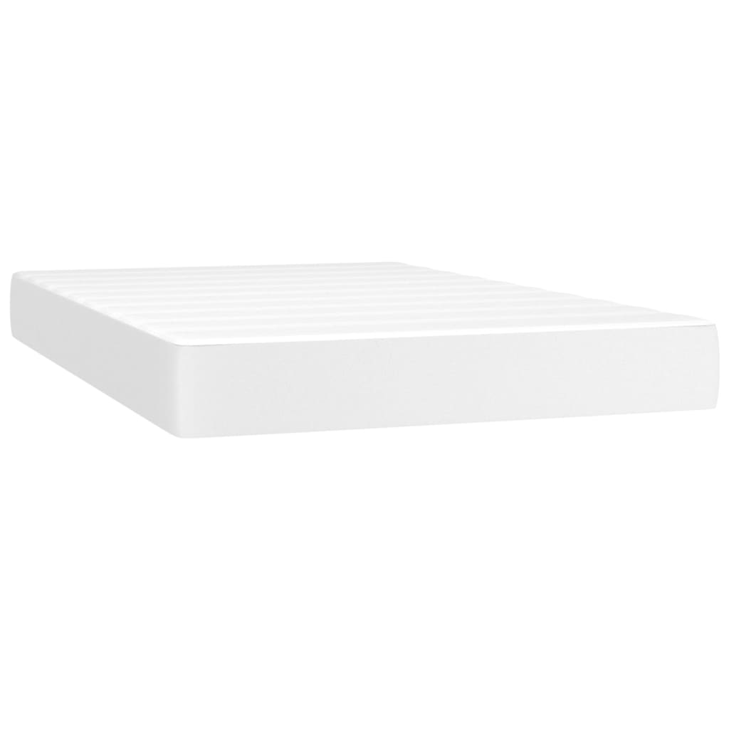 Sommier à lattes de lit et matelas et LED Blanc 120x200 cm Lits & cadres de lit vidaXL