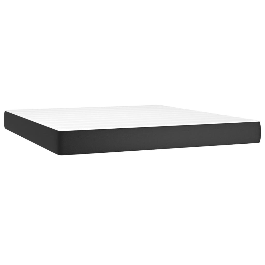 Sommier à lattes de lit avec matelas et LED Noir 160x200 cm - XIOS