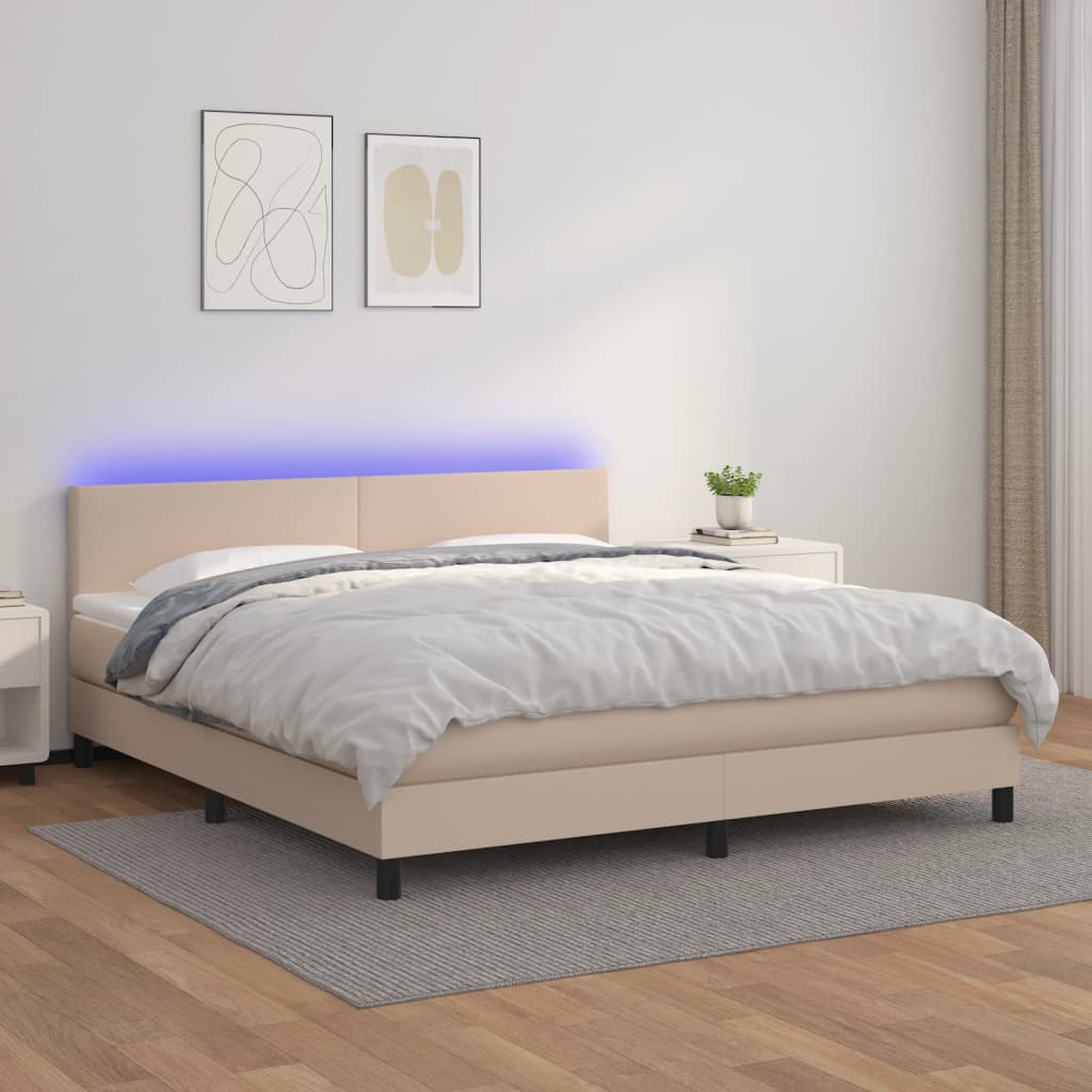 Sommier à lattes de lit avec matelas LED Cappuccino 160x200 cm - XIOS