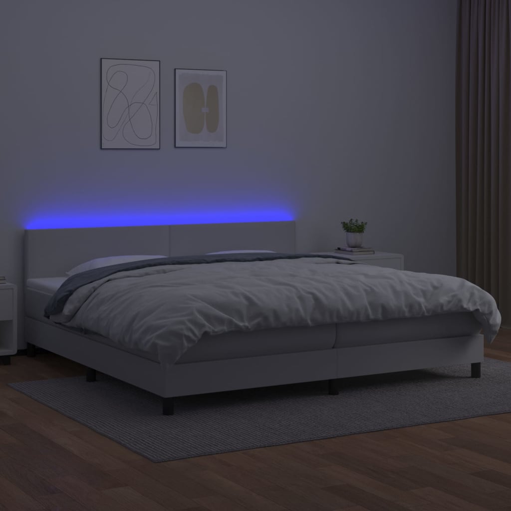 Sommier à lattes de lit avec matelas et LED Blanc 200x200 cm - XIOS