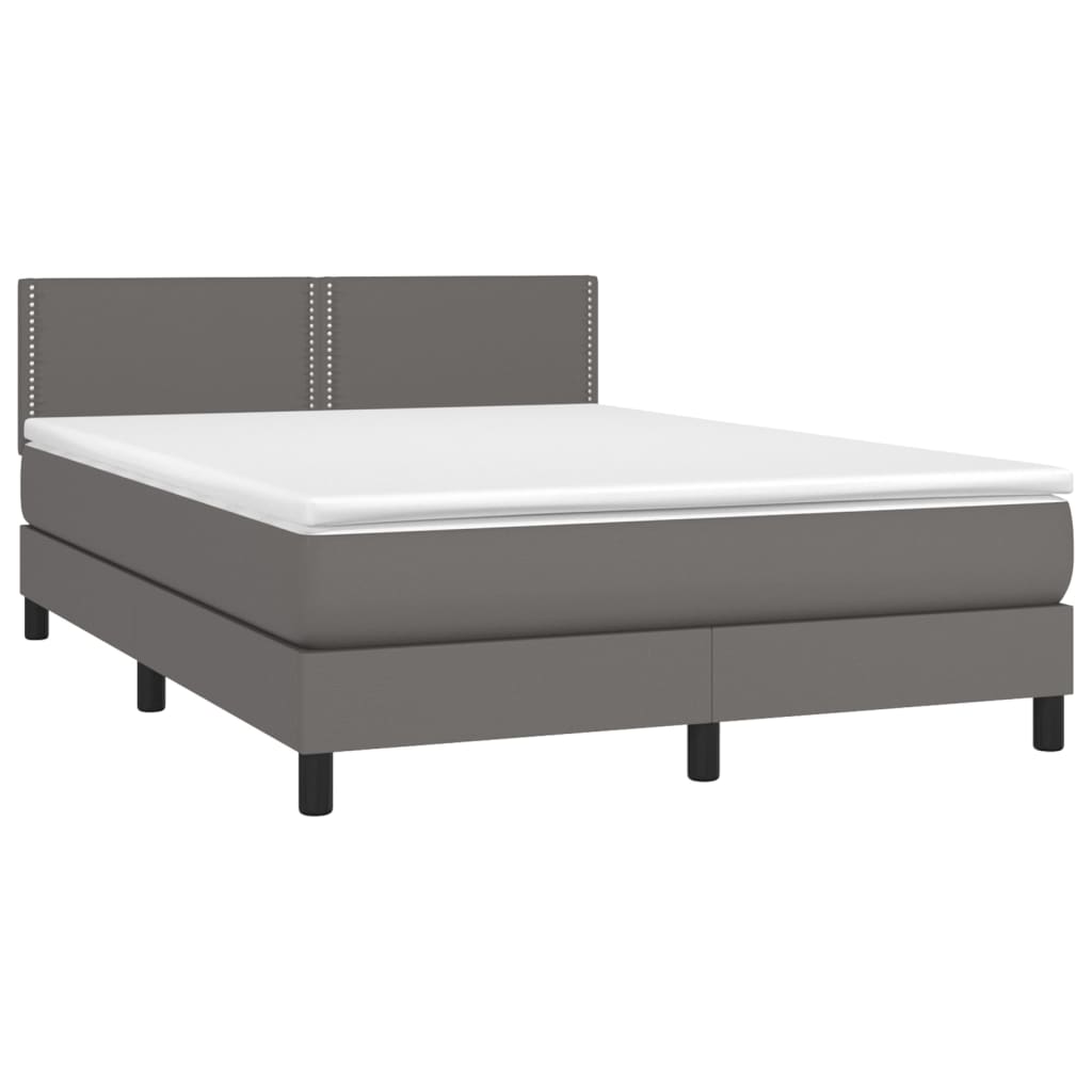 Sommier à lattes de lit avec matelas et LED Gris 140x190 cm - XIOS