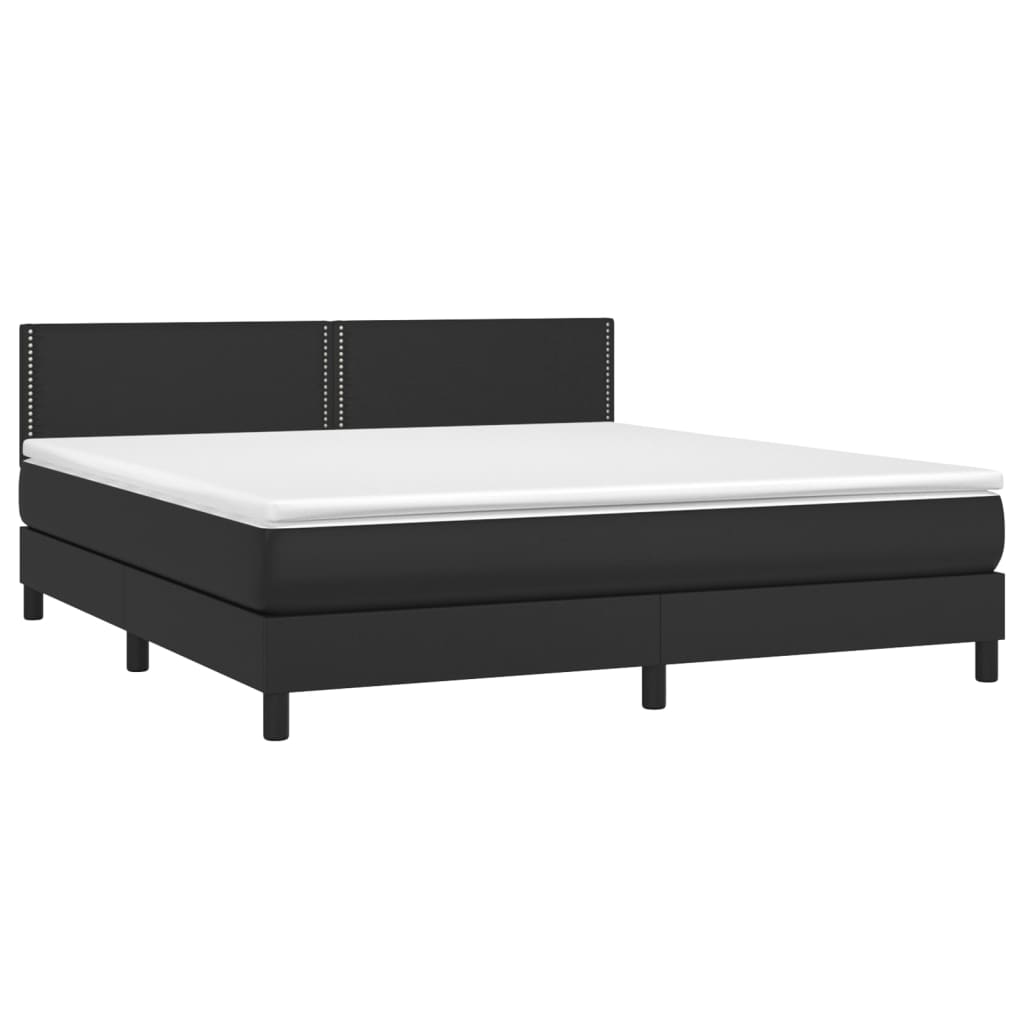 Sommier à lattes de lit avec matelas et LED Noir 180x200cm - XIOS
