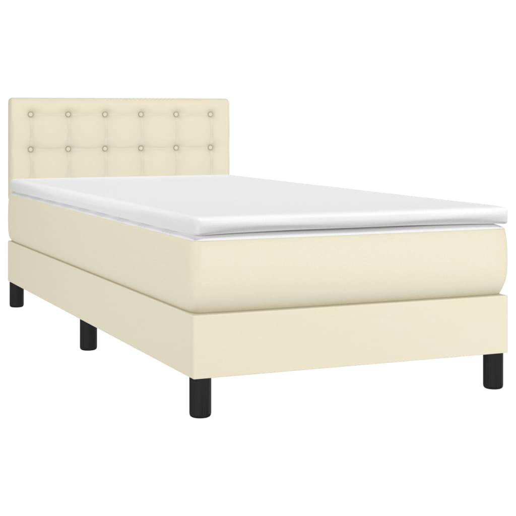 Sommier à lattes de lit avec matelas et LED Crème 80x200 cm - XIOS