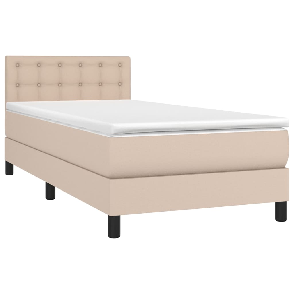 Sommier à lattes de lit avec matelas et LED Cappuccino 90x190cm - XIOS