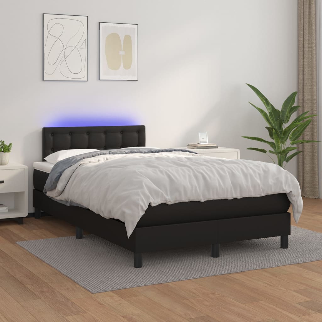 Sommier à lattes de lit avec matelas et LED Noir 120x200cm - XIOS