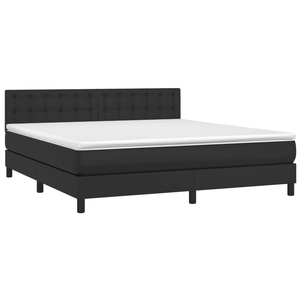Sommier à lattes de lit avec matelas et LED Noir 180x200cm - XIOS