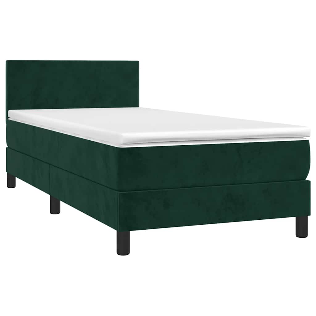 Sommier à lattes de lit avec matelas et LED Vert foncé 80x200cm - XIOS