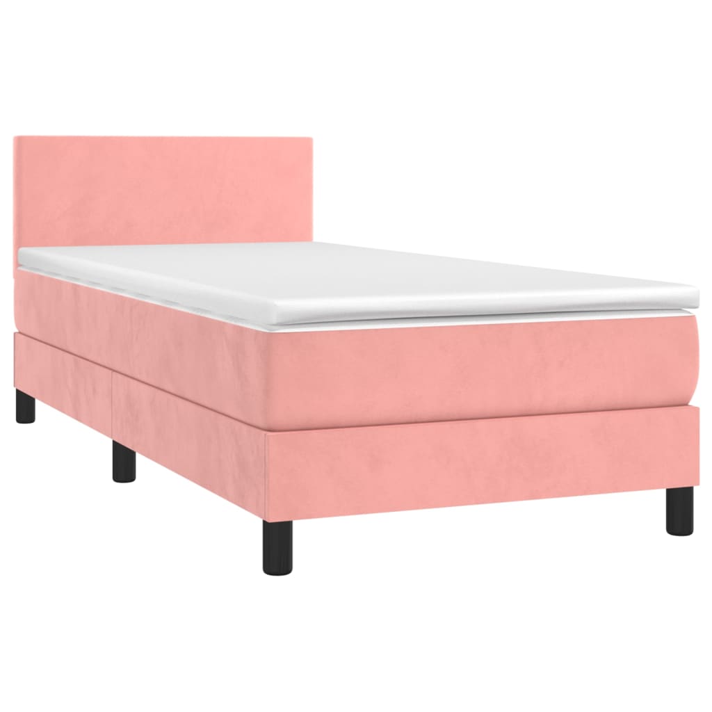Sommier à lattes de lit avec matelas LED Rose 80x200 cm Velours - XIOS