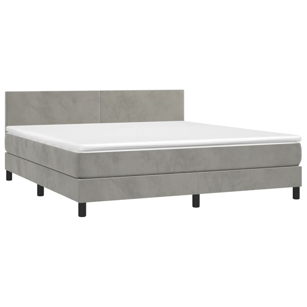 Sommier à lattes de lit avec matelas LED Gris clair 160x200 cm - XIOS