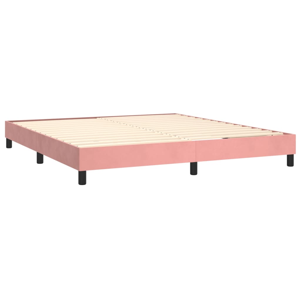 Sommier à lattes de lit avec matelas LED Rose 180x200cm Velours - XIOS