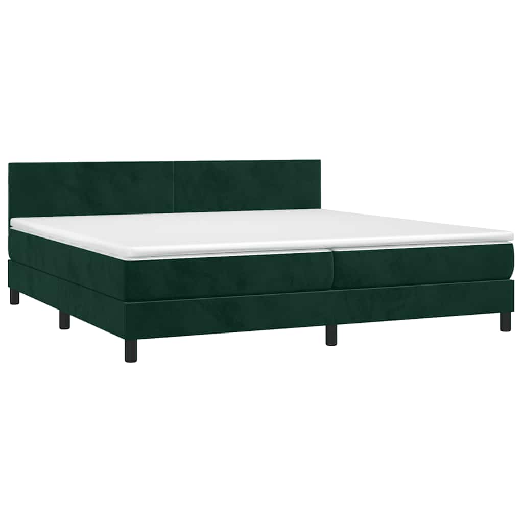 Sommier à lattes de lit avec matelas LED Vert foncé 200x200 cm - XIOS