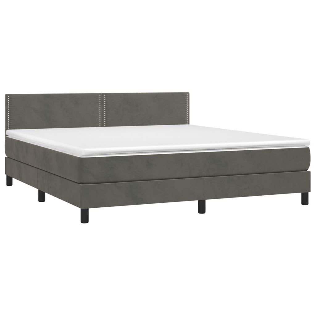 Sommier à lattes de lit avec matelas LED Gris foncé 160x200 cm - XIOS