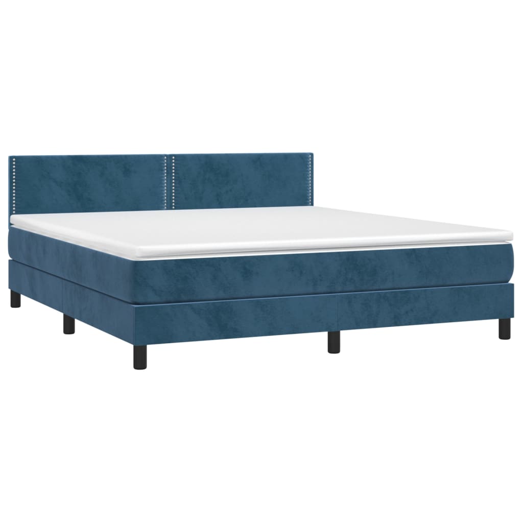 Sommier à lattes de lit avec matelas LED Bleu foncé 160x200 cm - XIOS