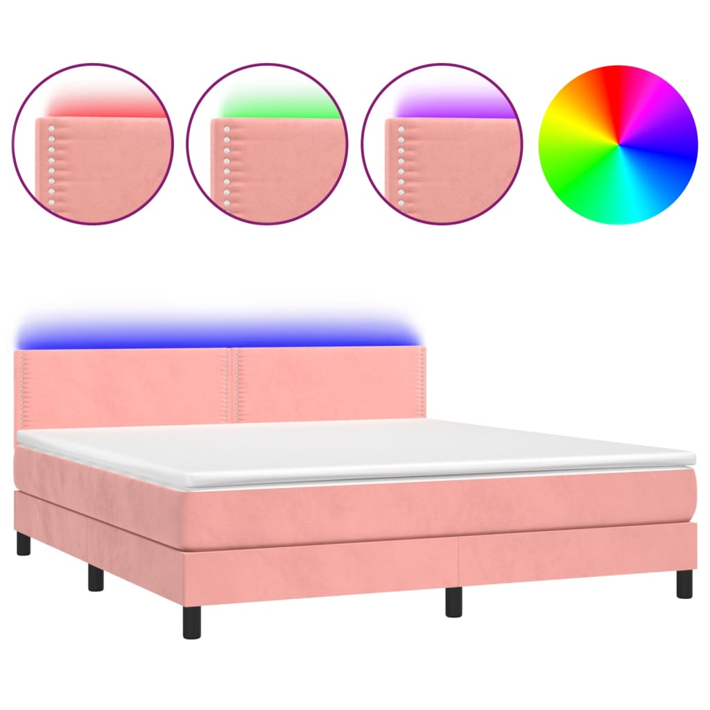Sommier à lattes de lit avec matelas LED Rose 180x200 cm - XIOS