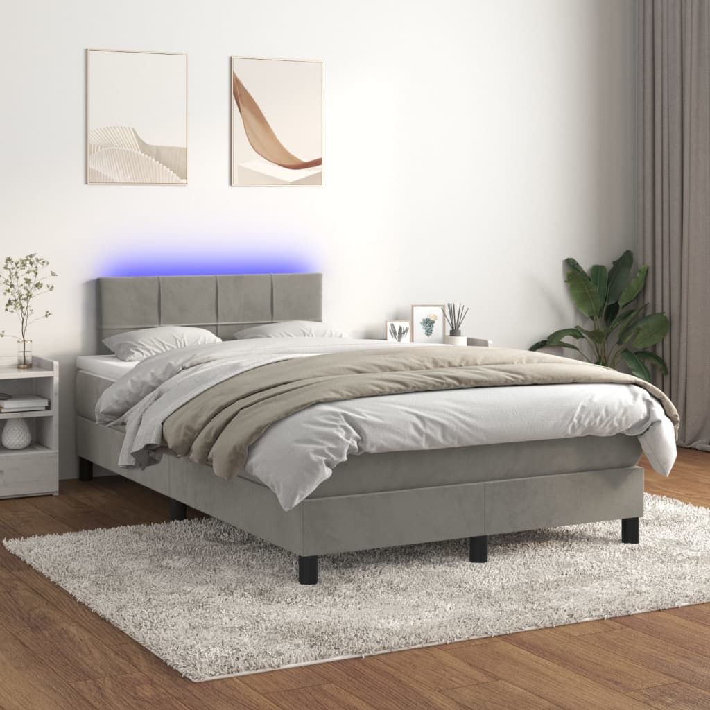 Sommier à lattes de lit avec matelas LED Gris clair 120x200 cm - XIOS