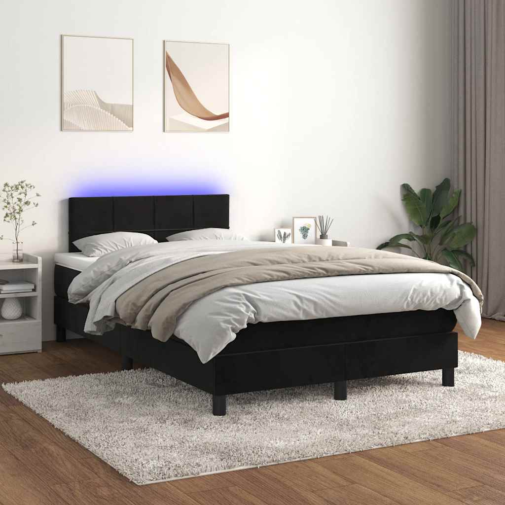 Sommier à lattes de lit avec matelas et LED Noir 120 x 200 cm - XIOS