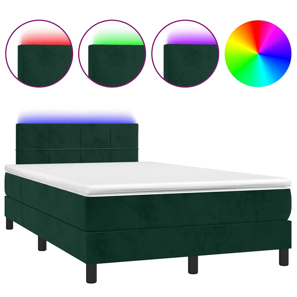 Sommier à lattes de lit avec matelas LED Vert foncé 120x200 cm - XIOS
