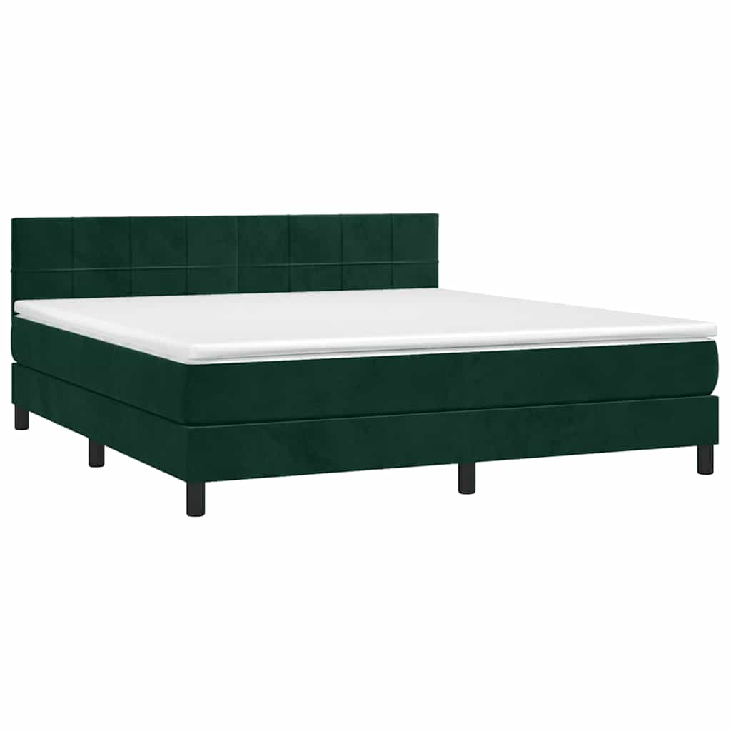 Sommier à lattes de lit avec matelas LED Vert foncé 160x200 cm - XIOS