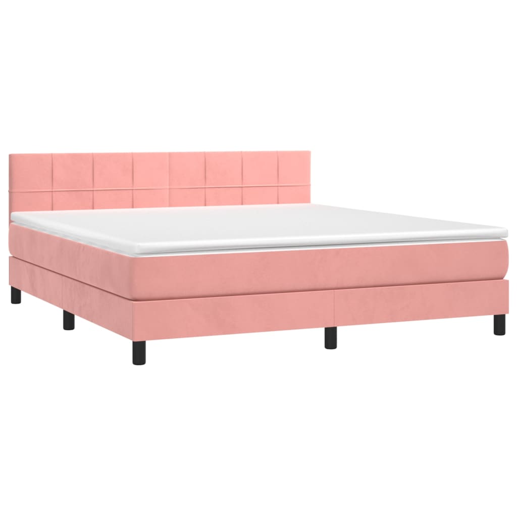 Sommier à lattes de lit avec matelas et LED Rose 180x200 cm - XIOS